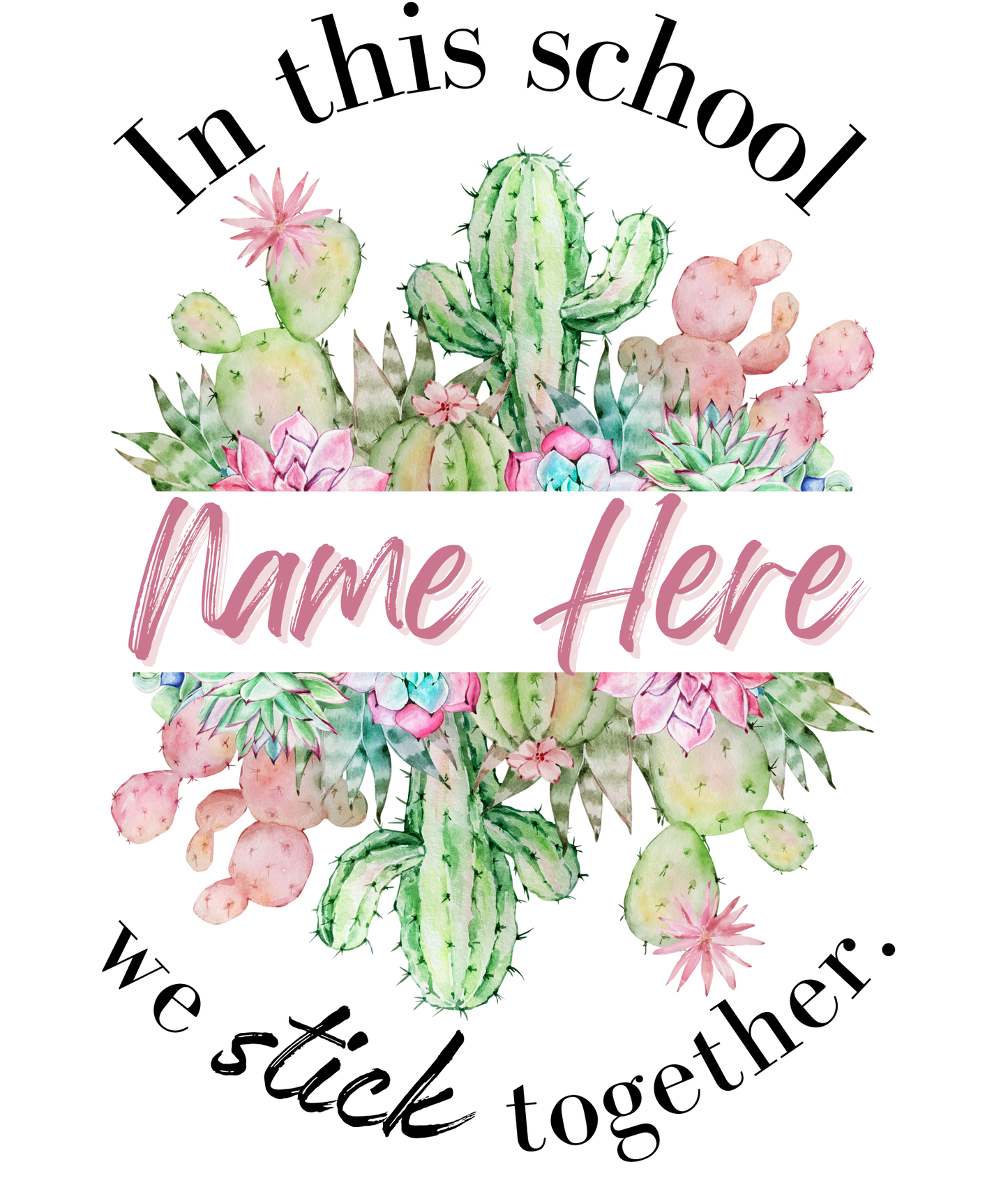 In This School, We Stick Together – Floral Cactus Tote Bag