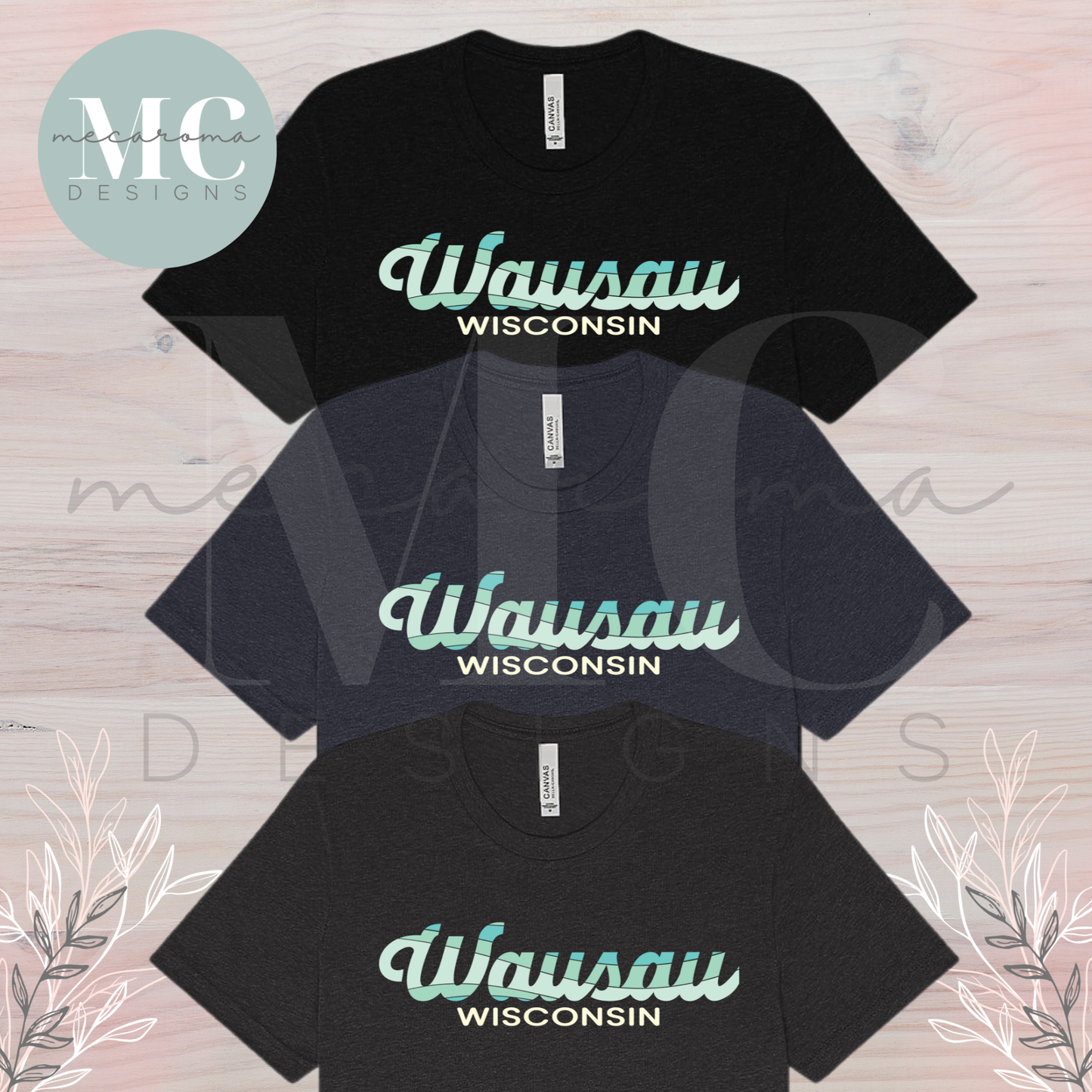 Wausau Wisconsin Retro Script - Graphic T-Shirt - Adult