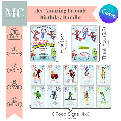 Her Amazing Friends Birthday - Digital Bundle